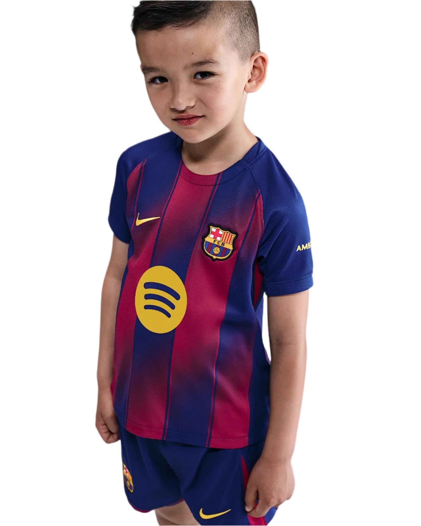 Nike Barcelona Little Kids 3 - Piece Home Kit 25/26 (Deep Royal Blue/Midwest Gold) | SoccerWearhouse