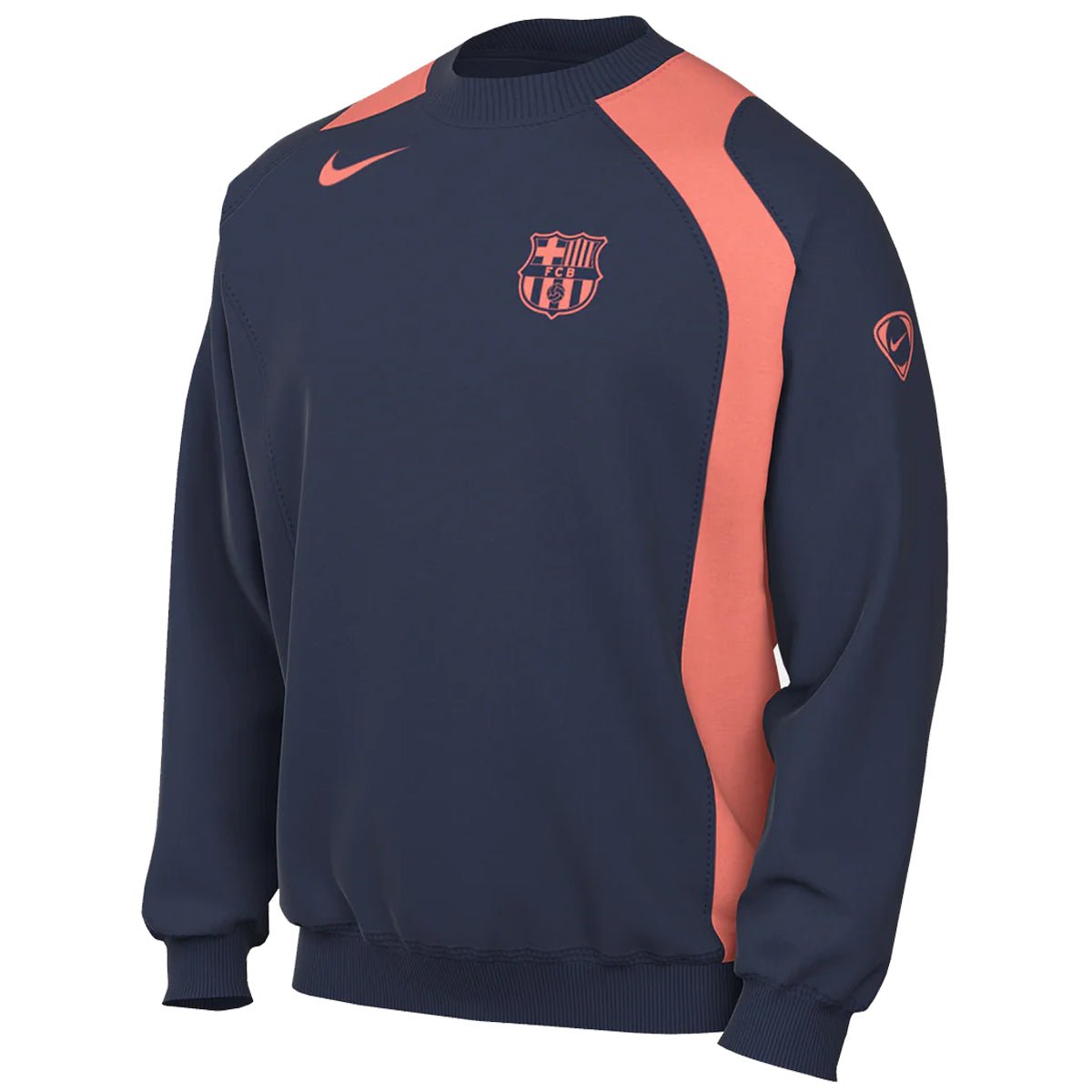 Nike Barcelona Third Total 90 Crew Neck Top 25/26 (Midnight Navy/Bright Mango) | SoccerWearhouse