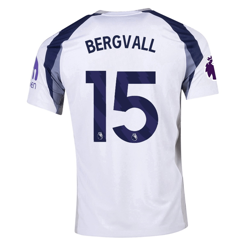 Nike Bergvall Tottenham Hotspurs Home Jersey w/ EPL + No Room For Racism Patch 25/26 (White/Iron/Binary Blue) | SoccerWearhouse