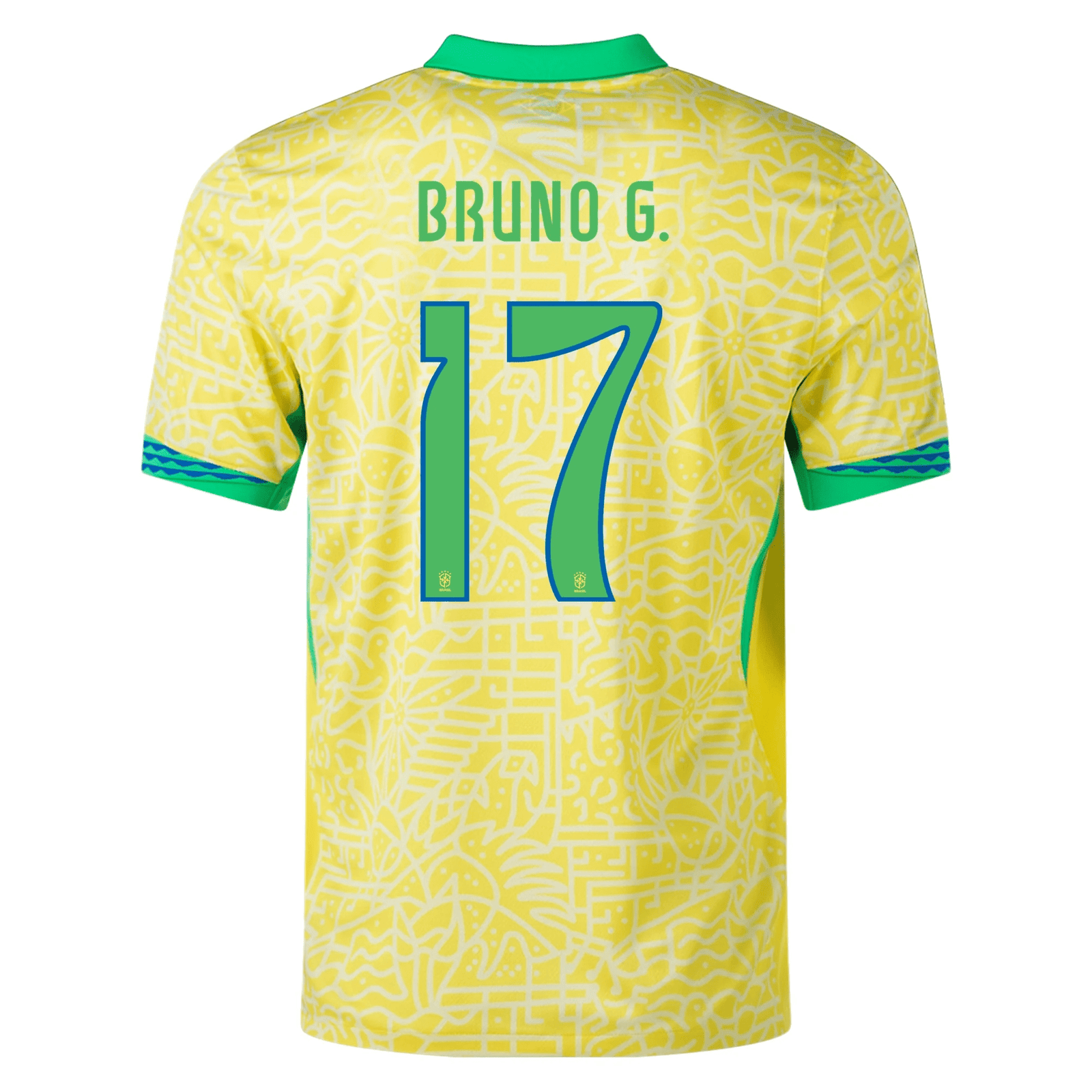 Nike Brazil Authentic Bruno Guimarães Home Jersey 24/25 (Dynamic Yellow/Lemon Chiffon/Green Spark) | SoccerWearhouse