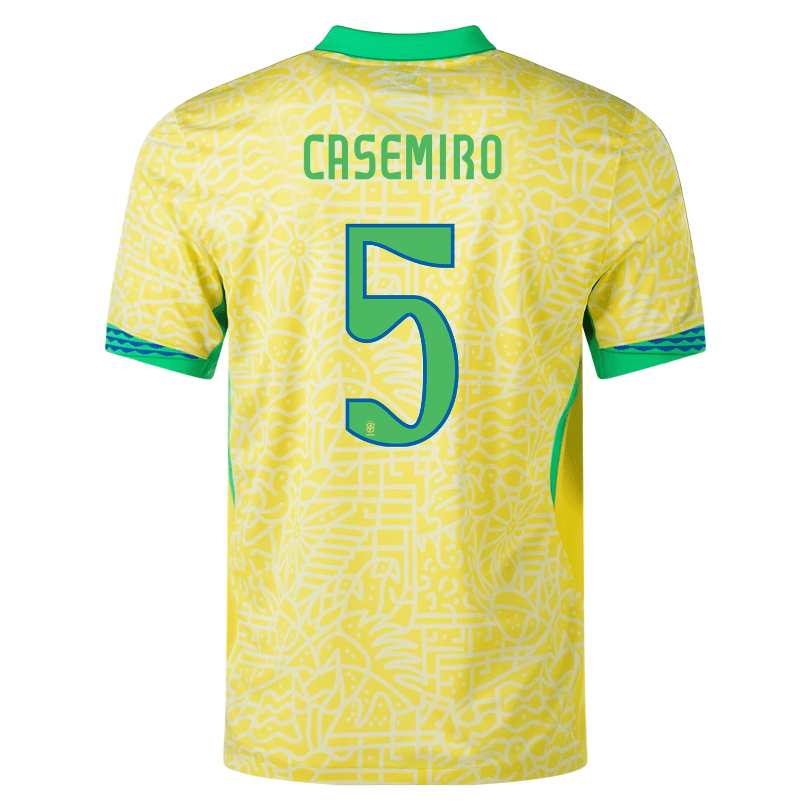 Nike Brazil Authentic Casemiro Home Jersey 24/25 (Dynamic Yellow/Lemon Chiffon/Green Spark) | SoccerWearhouse