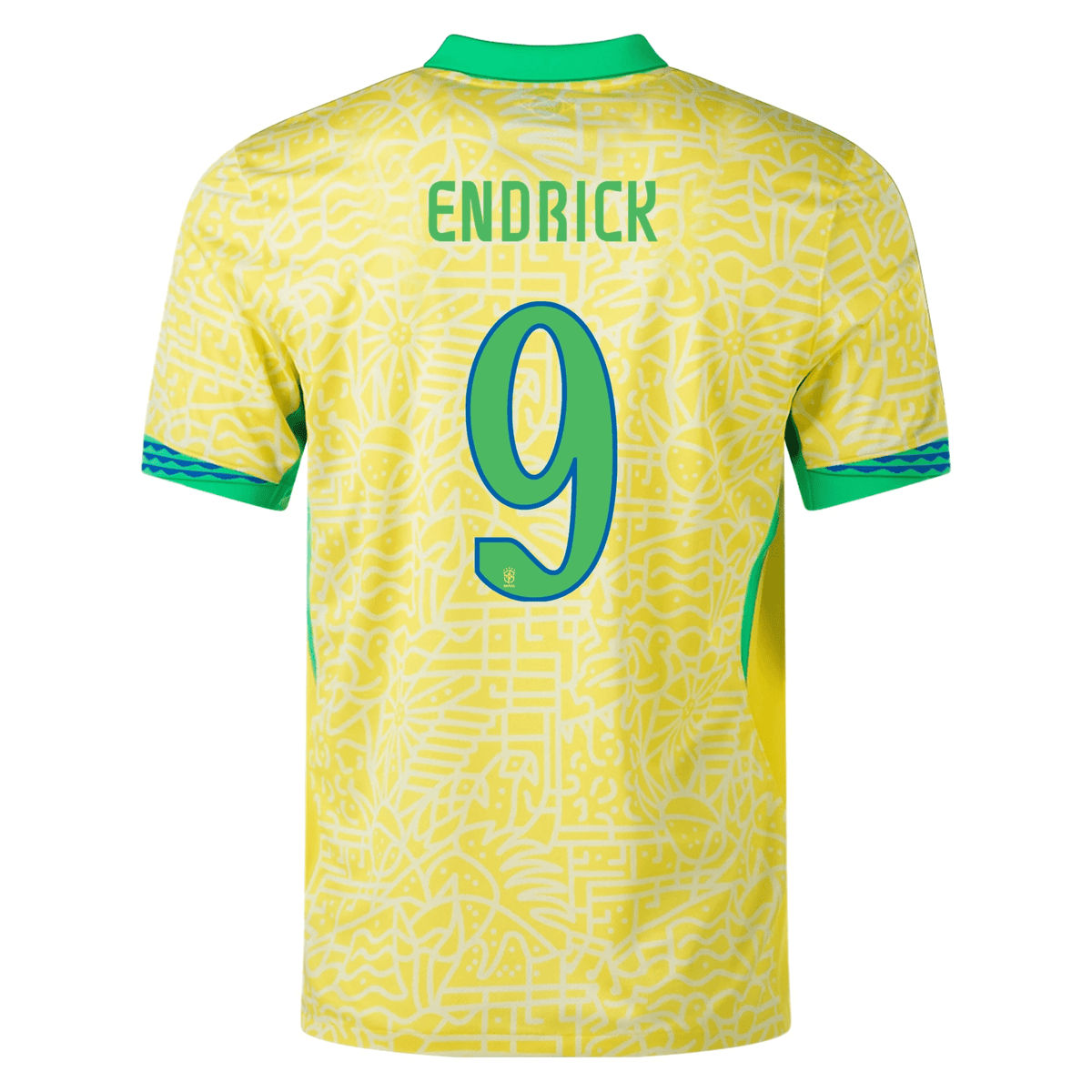 Nike Brazil Authentic Endrick Home Jersey 24/25 (Dynamic Yellow/Lemon Chiffon/Green Spark) | SoccerWearhouse