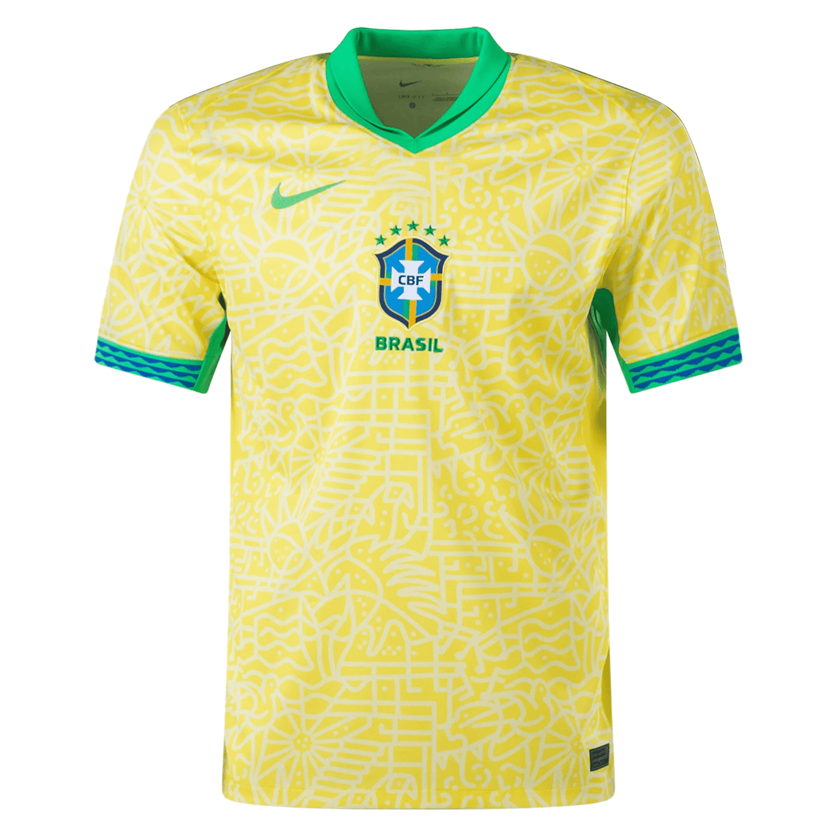 Nike Brazil Authentic Home Jersey 24/25 (Dynamic Yellow/Lemon Chiffon/Green Spark) | SoccerWearhouse