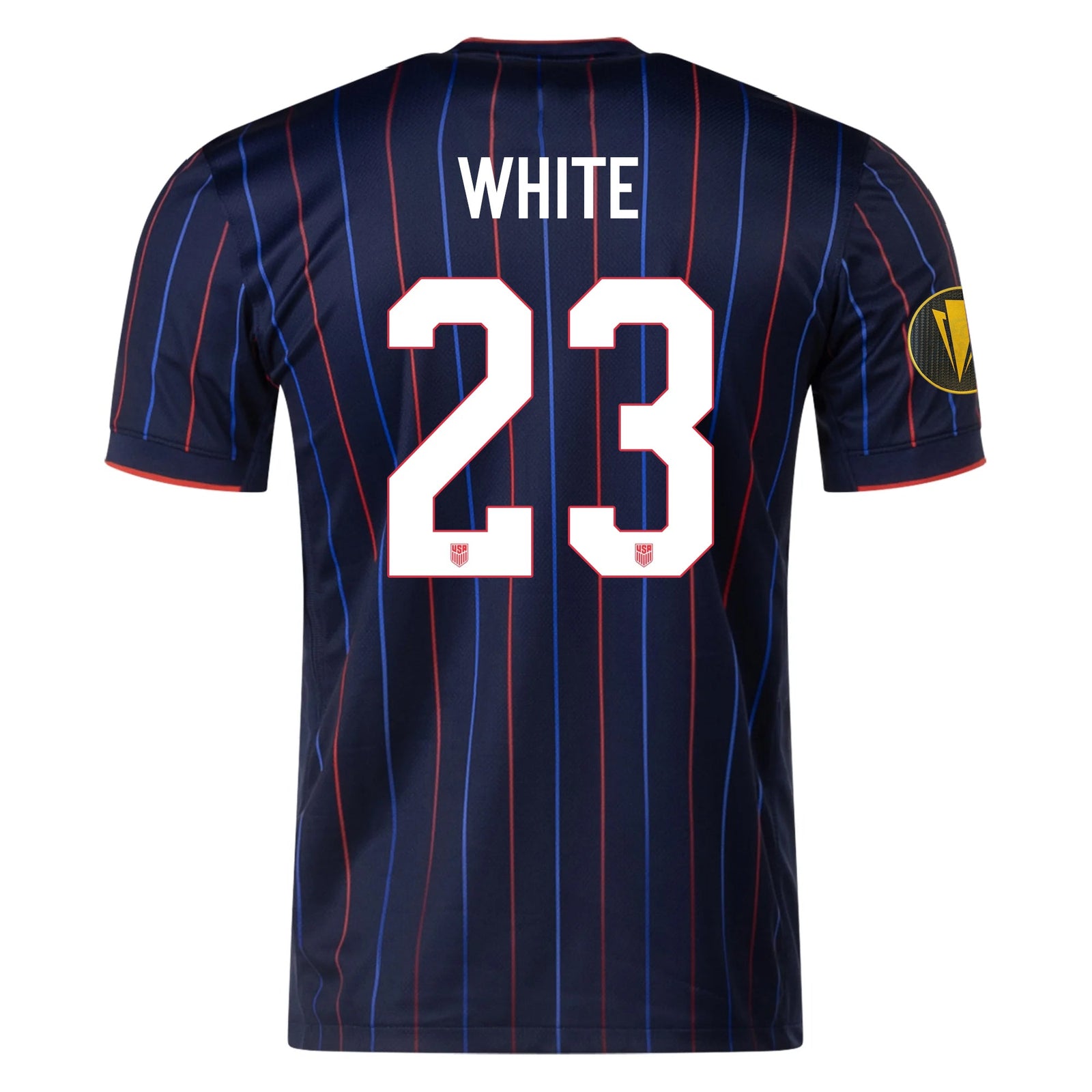 Nike Brian White United States Away Jersey 25/26 w/ Gold Cup Patch 2025 (Obsidian/Challenge Red) | SoccerWearhouse