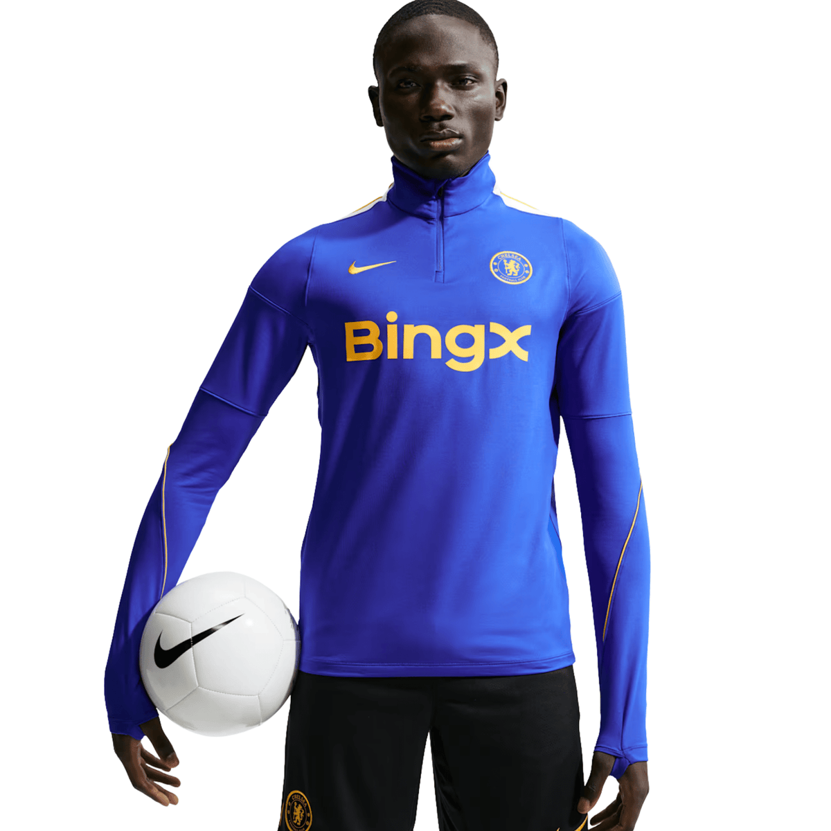 Nike Chelsea Strike Drill Top Jacket 26/27 (Bright Royal/Gold) | SoccerWearhouse