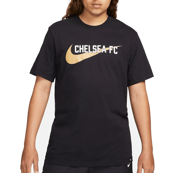 Nike Chelsea Swoosh T-Shirt 23/24 (Black/Gold) | SoccerWearhouse