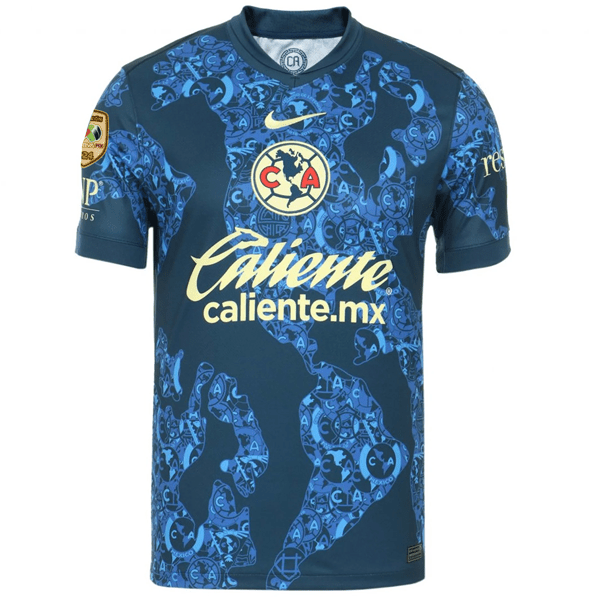 Nike Club America Alejandro Zendejas Away Jersey w/ Liga MX C24 Patch 24/25 (Valerian Blue/Lemon Chiffon) | SoccerWearhouse