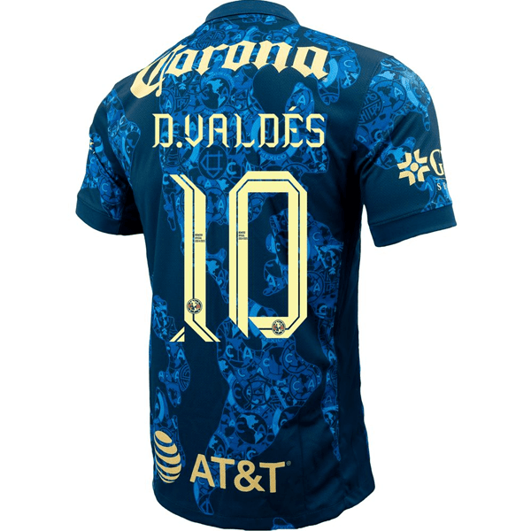 Nike Club America Diego Valdes Away Jersey w/ Liga MX C24 Patch 24/25 (Valerian Blue/Lemon Chiffon) | SoccerWearhouse