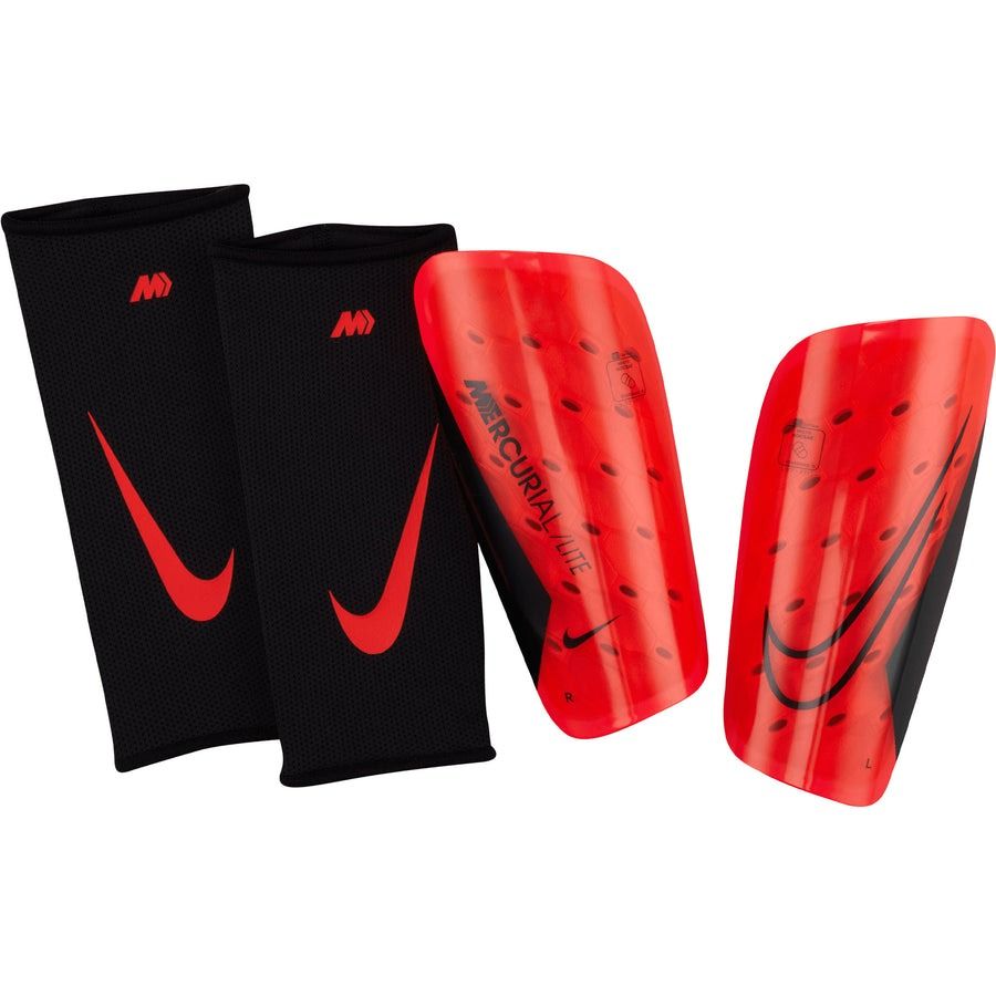 Nike CR7 Mercurial Lite Soccer Shin Guard (Ligh Crimson/Bright Mandarin/Pale Ivory) | SoccerWearhouse