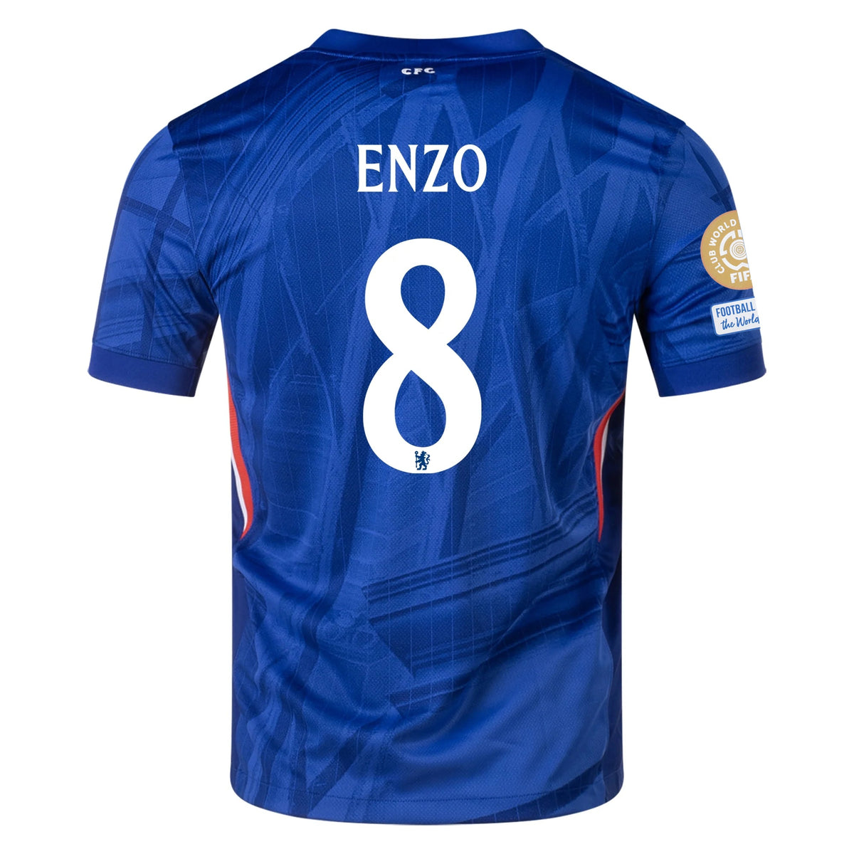 Nike Enzo Fernandez Chelsea Home Jersey w/ Club World Cup Champion Patches 25/26 (Rush Blue/White/Speed Red) | SoccerWearhouse