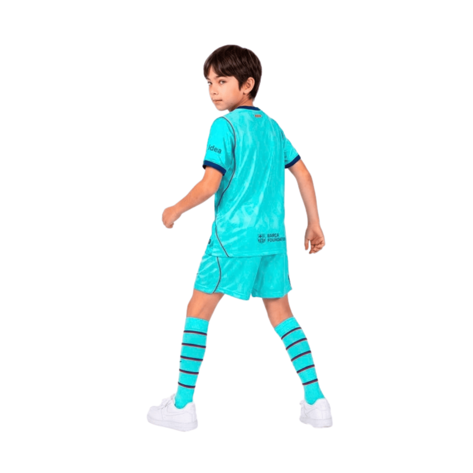 Nike FC Barcelona 26/27 Little Kids Third 3-Piece Soccer Jersey Set (Green Frost) | SoccerWearhouse