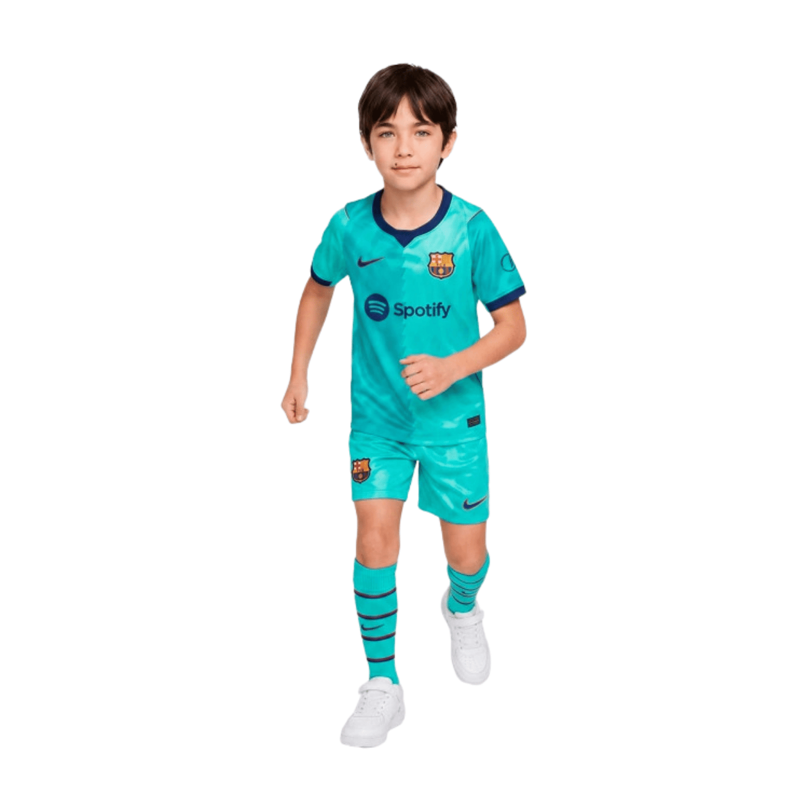 Nike FC Barcelona 26/27 Little Kids Third 3-Piece Soccer Jersey Set (Green Frost) | SoccerWearhouse
