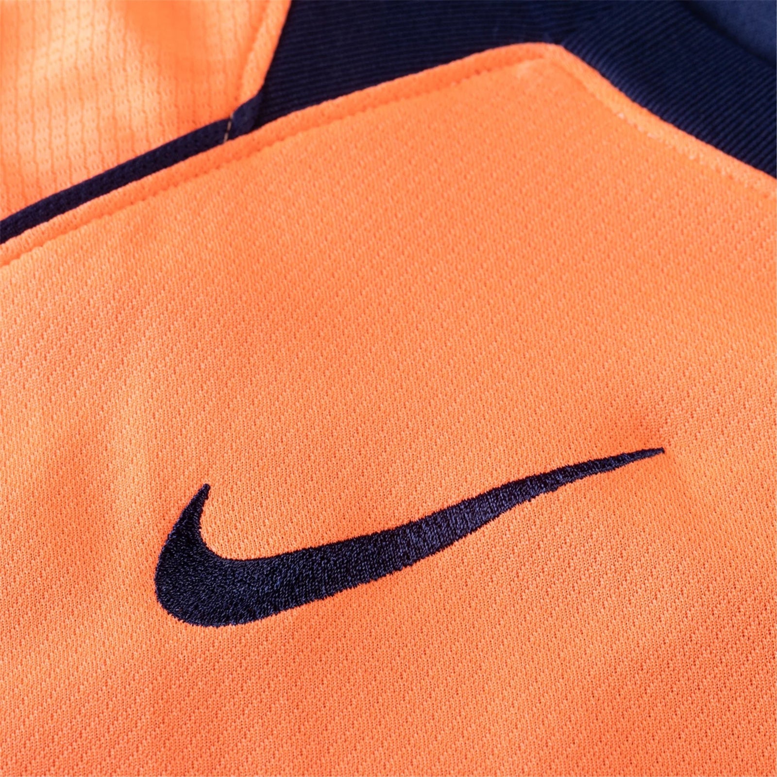 Nike Frenkie De Jong Men's FC Barcelona T90 Third Jersey 25/26 w/ Champions League Patches (Mango/Navy) | SoccerWearhouse