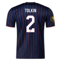 Nike John Tolkin United States Away Jersey 25/26 w/ Gold Cup Patch 2025 (Obsidian/Challenge Red)