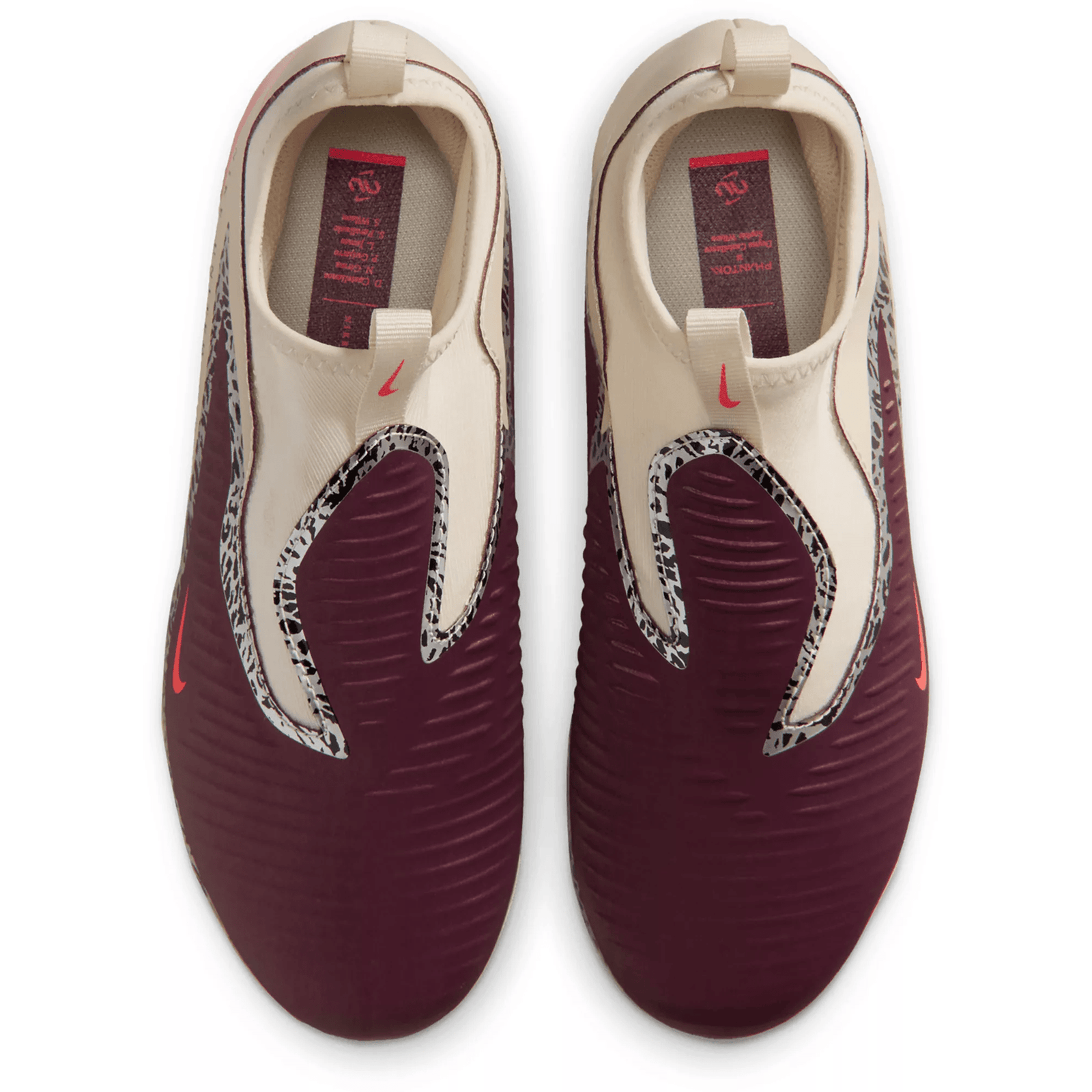 Nike Jr Phantom 6 High AC NU3 FG/MG Soccer Cleats (Burgundy Crimson/University Red) | SoccerWearhouse