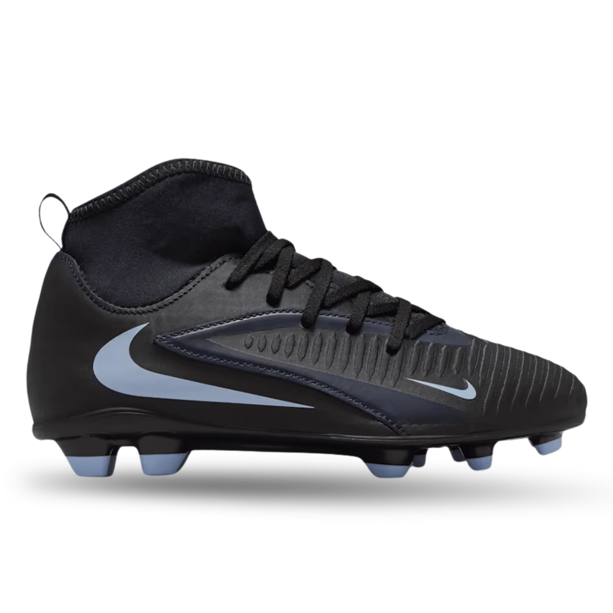 Nike Jr. Phantom 6 High Club Firm Ground/Ground Soccer Cleats (Black/Black) | SoccerWearhouse