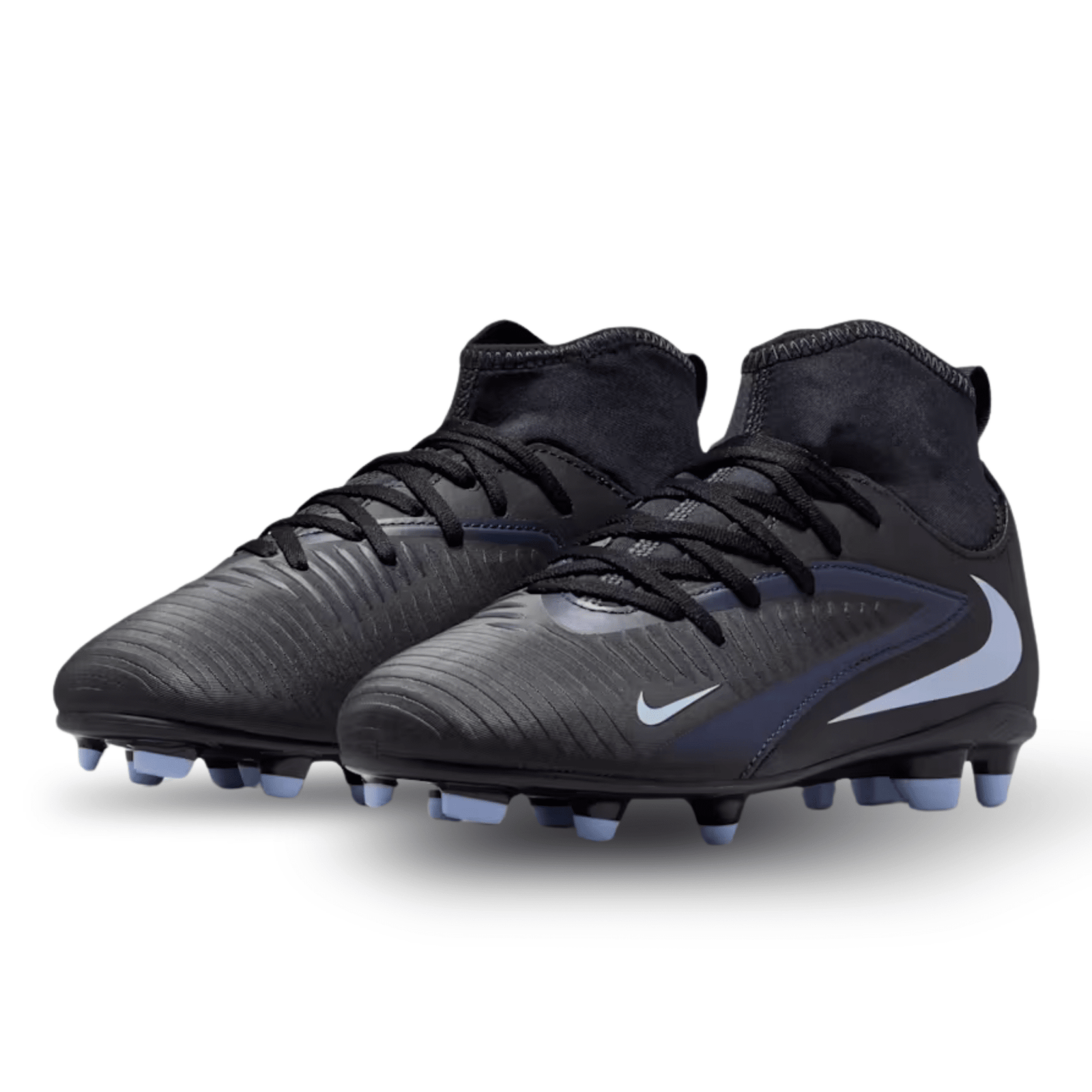 Nike Jr. Phantom 6 High Club Firm Ground/Ground Soccer Cleats (Black/Black) | SoccerWearhouse