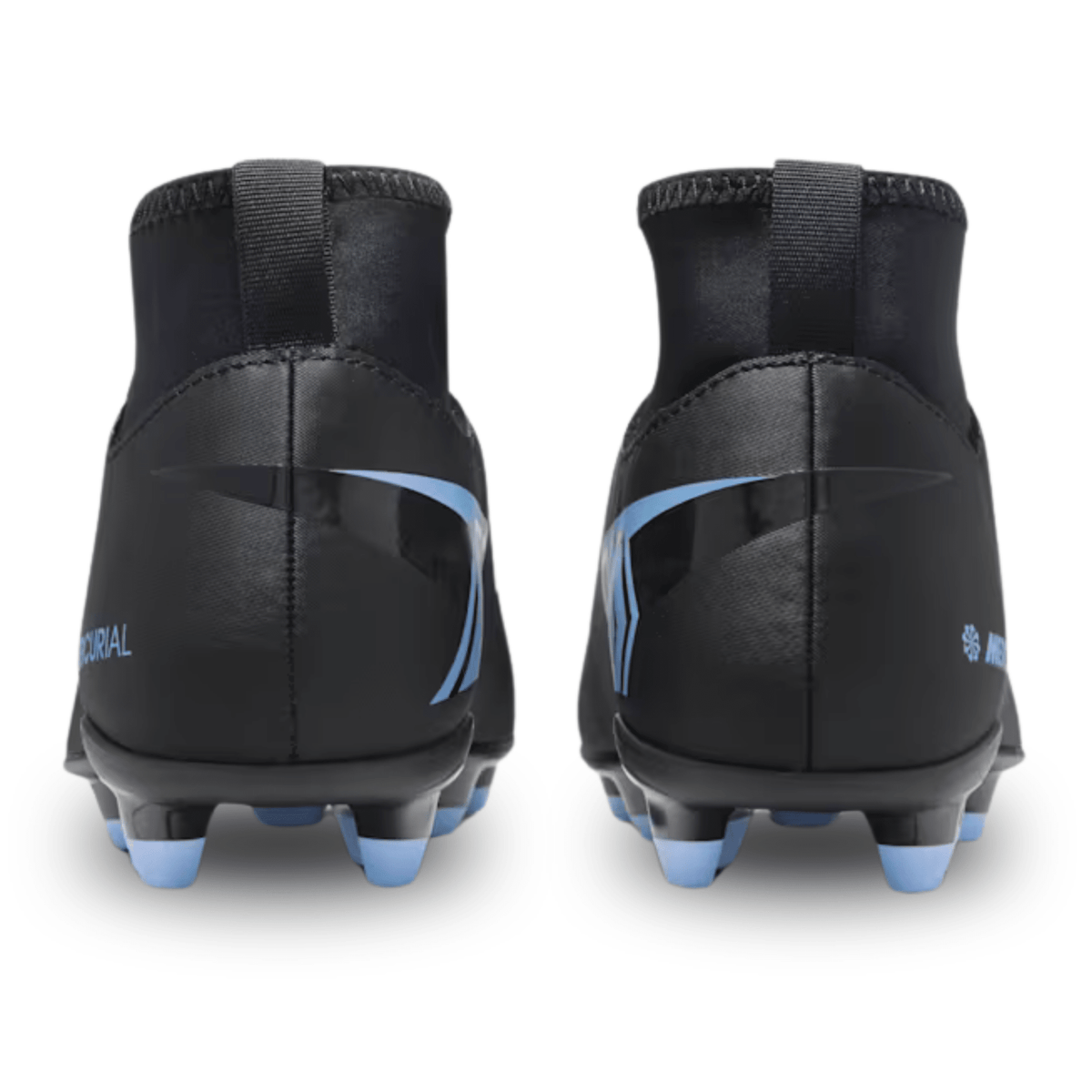 Nike Jr. Superfly 10 Club Firm Ground/Multi - Ground Soccer Cleats (Black/Ice Blue) | SoccerWearhouse