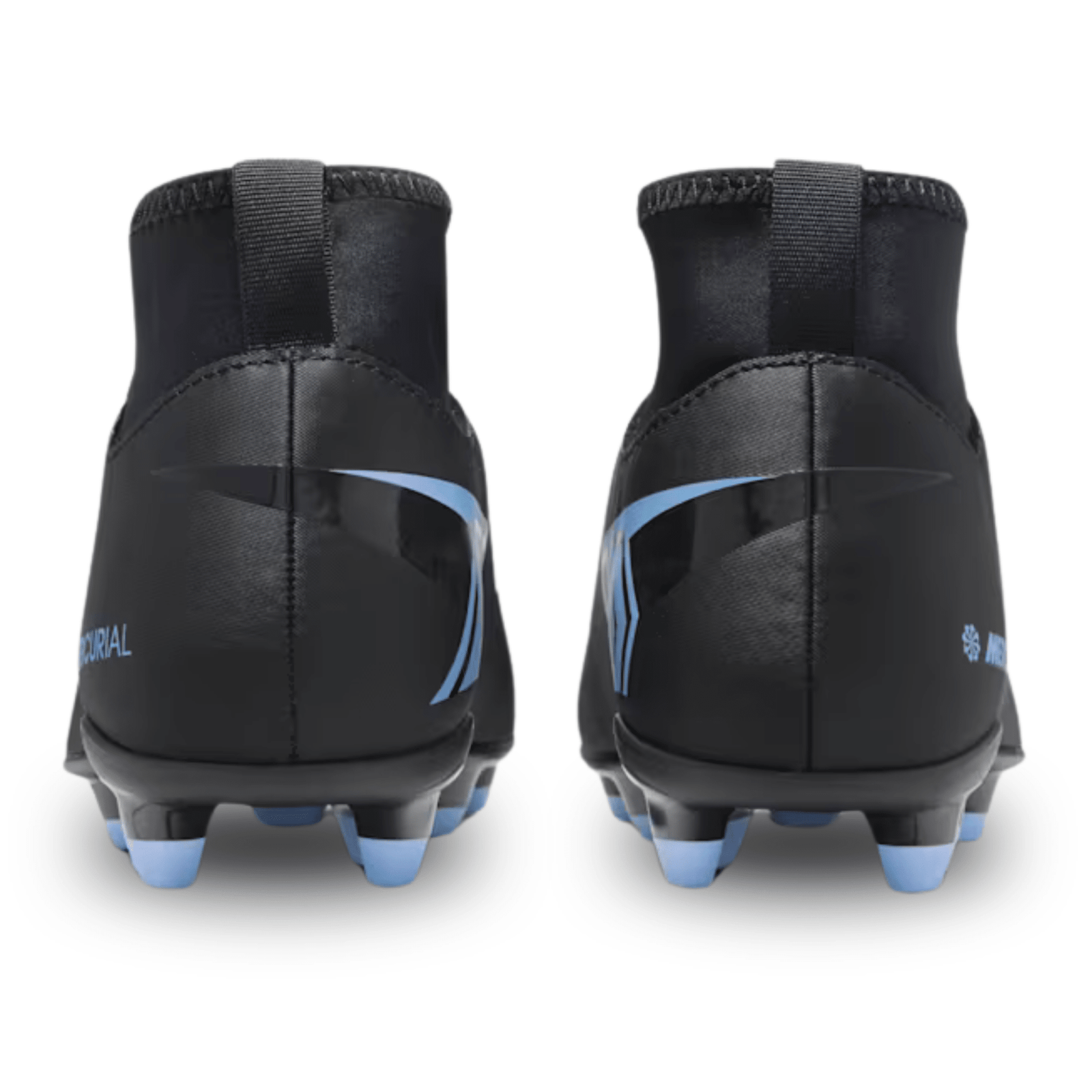 Nike Jr. Superfly 10 Club Firm Ground/Multi - Ground Soccer Cleats (Black/Ice Blue) | SoccerWearhouse