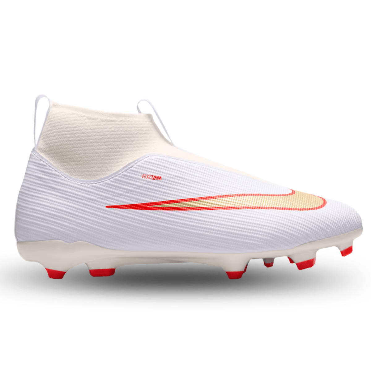 Nike Jr. Superfly 11 Academy FG/MG Soccer Cleats (White/Blur-Bright Crimson) | SoccerWearhouse