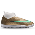Nike Jr. Superfly 11 Academy KM TURF Soccer Shoes (Metallic Gold/Green Glow)