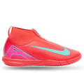Nike Jr. Zoom Superfly 10 Academy Indoor Soccer Shoes (Ember Glow/Aurora Green)