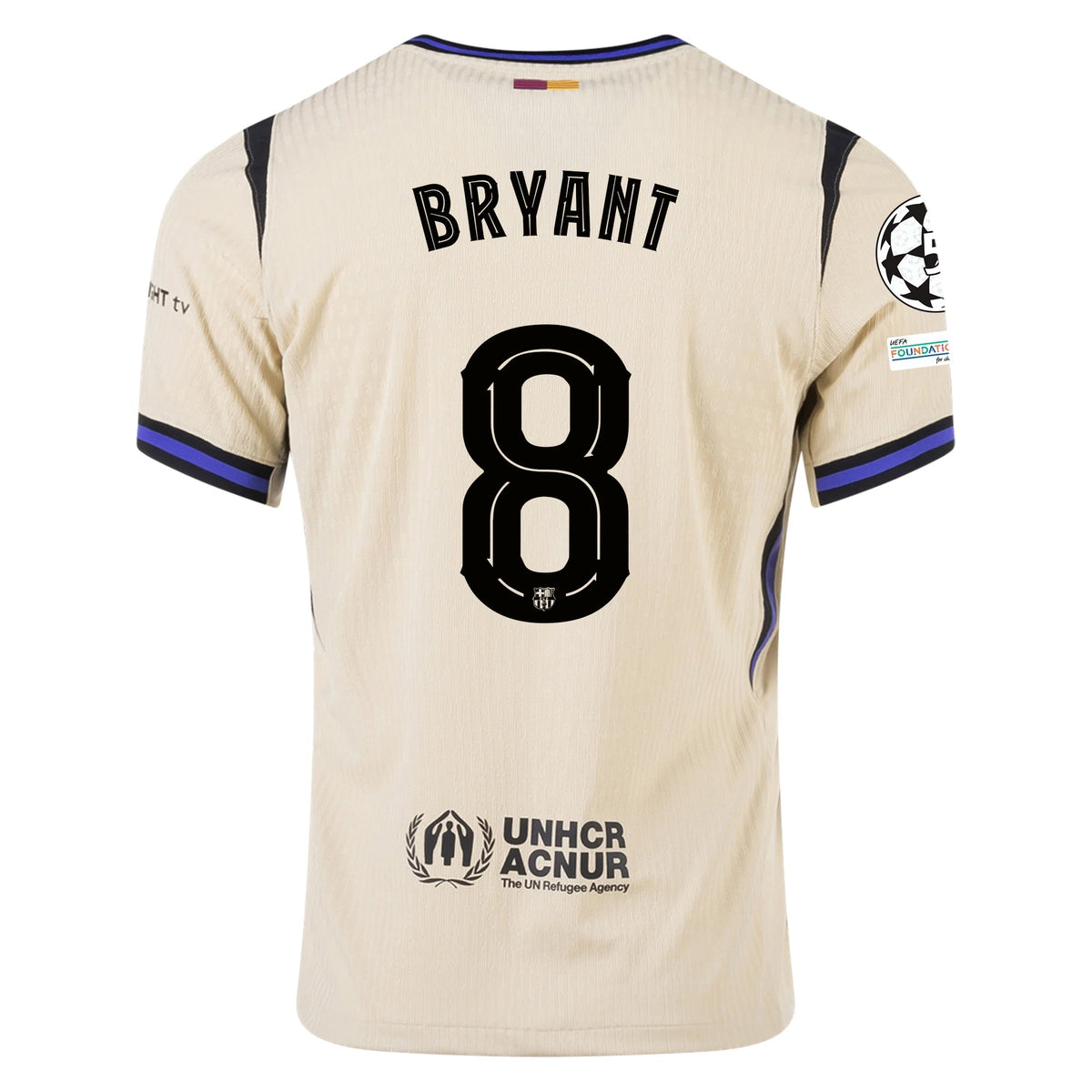 Nike Kobe Bryant Men's FC Barcelona Authentic Away Jersey w/ Champions League Patches (Team Gold/Persian Violet/Black) | SoccerWearhouse