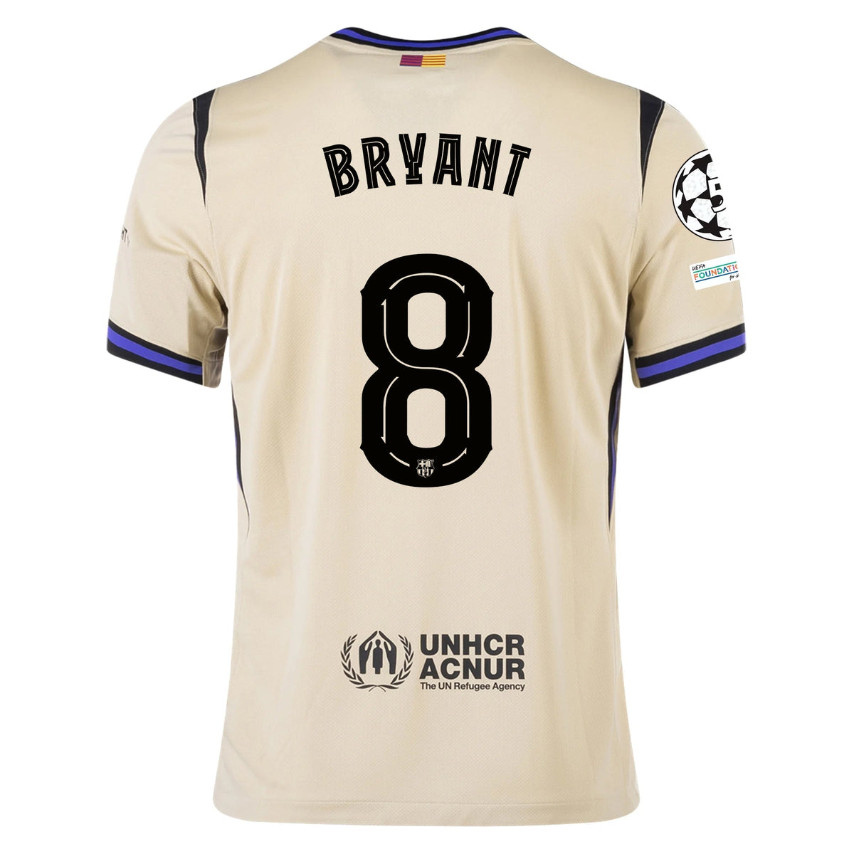 Nike Kobe Bryant Men's FC Barcelona Away Jersey 25/26 w/ Champions League Patches (Team Gold/Persion Violet/Black) | SoccerWearhouse