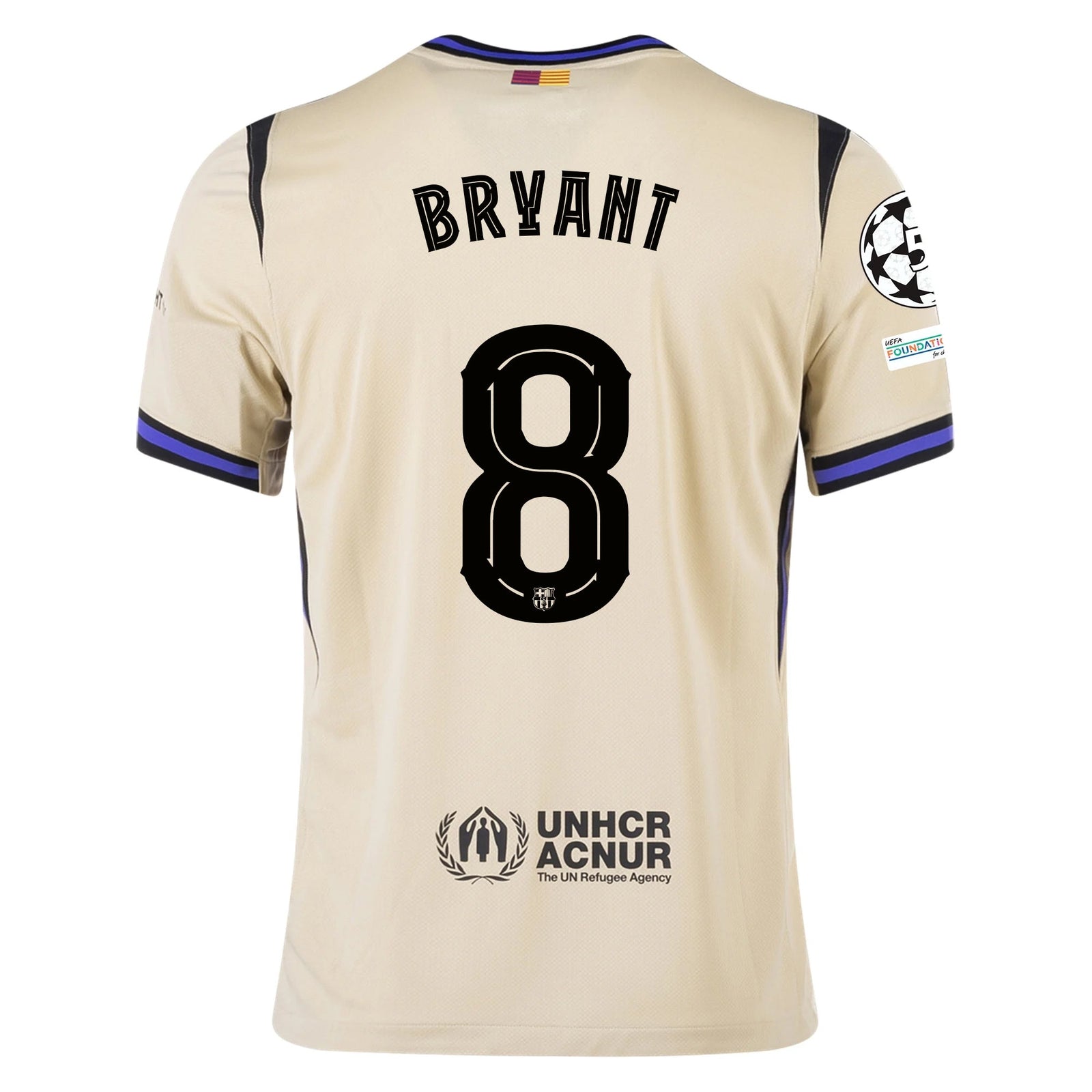 Nike Kobe Bryant Men's FC Barcelona Away Jersey 25/26 w/ Champions League Patches (Team Gold/Persion Violet/Black) | SoccerWearhouse