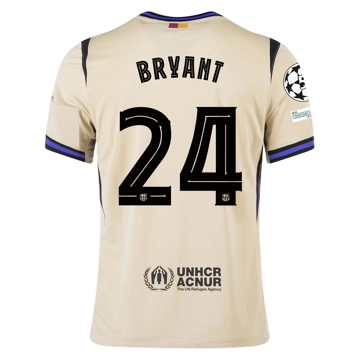 Nike Kobe Bryant Men's FC Barcelona Away Jersey 25/26 w/ Champions League Patches (Team Gold/Persion Violet/Black) | SoccerWearhouse