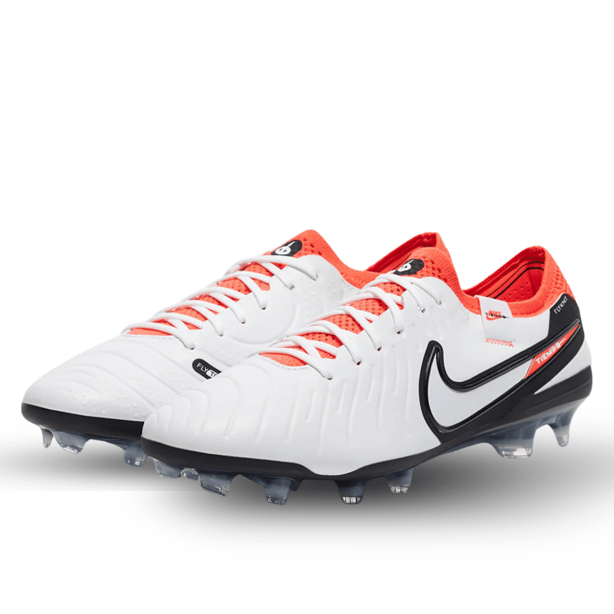 Nike Legend 10 Elite Firm Ground Soccer Cleats (White/Bright Crimson) | SoccerWearhouse