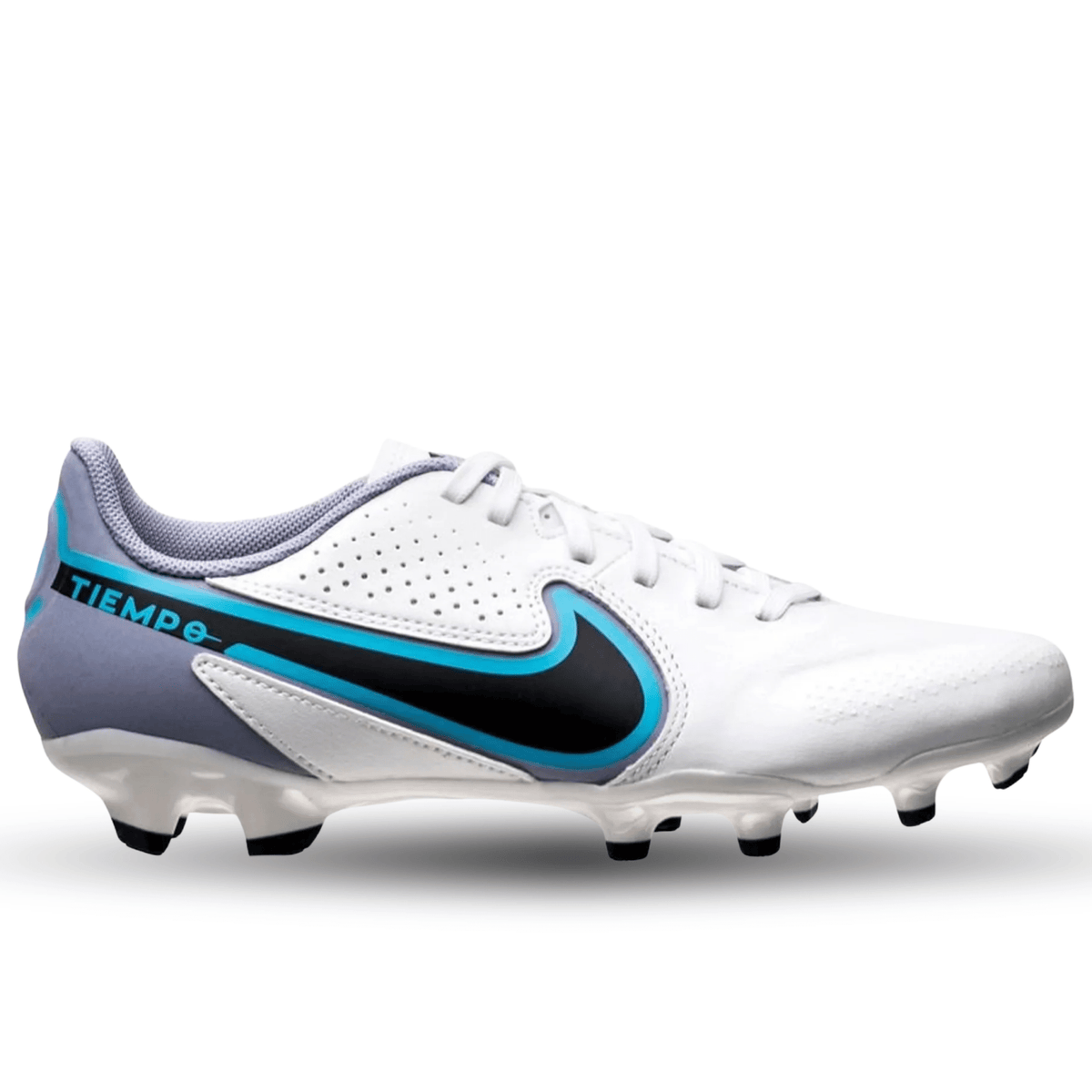 Nike Legend 9 Academy FG/MG (White/Baltic Blue) | SoccerWearhouse