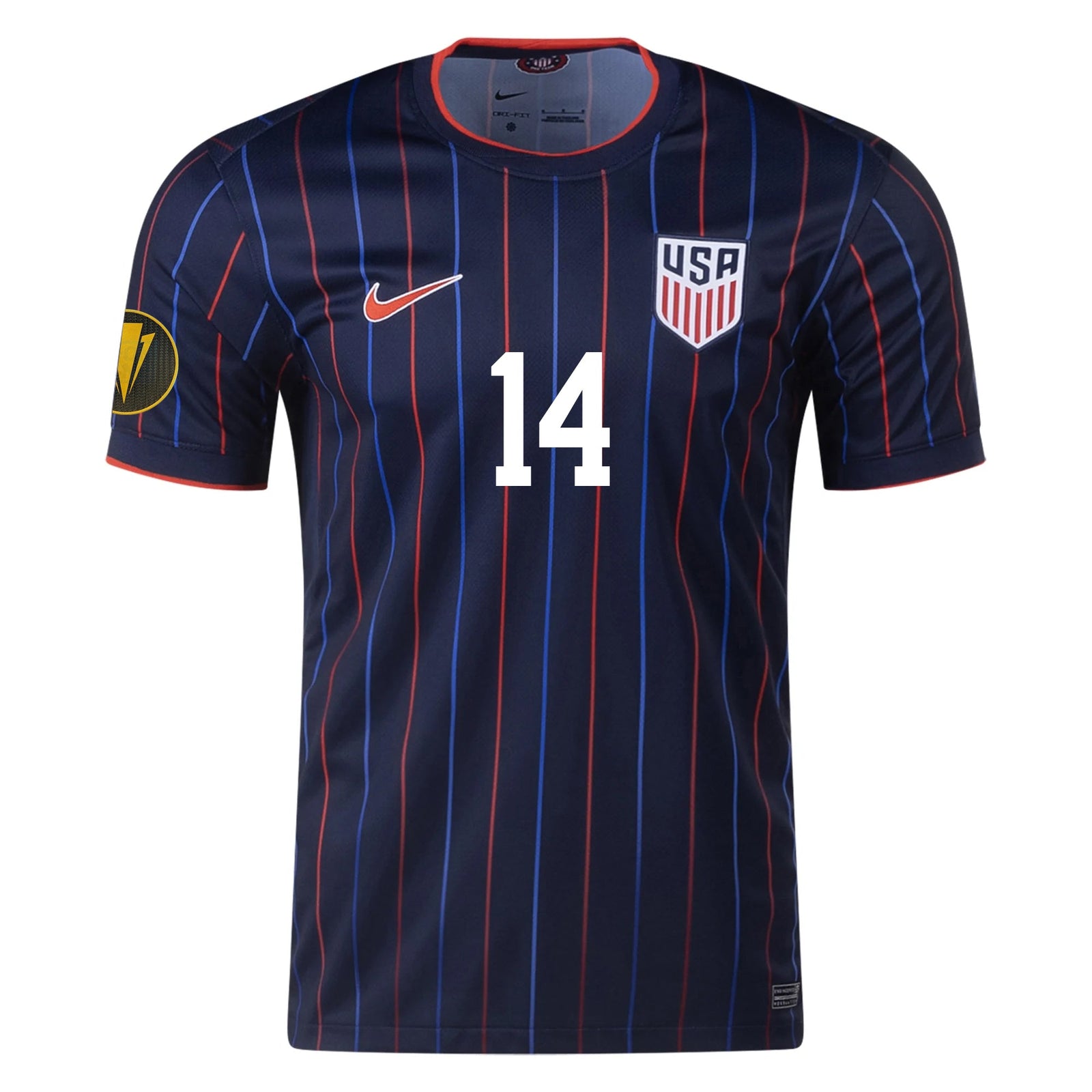 Nike Luca de la Torre United States Away Jersey 25/26 w/ Gold Cup Patch 2025 (Obsidian/Challenge Red) | SoccerWearhouse