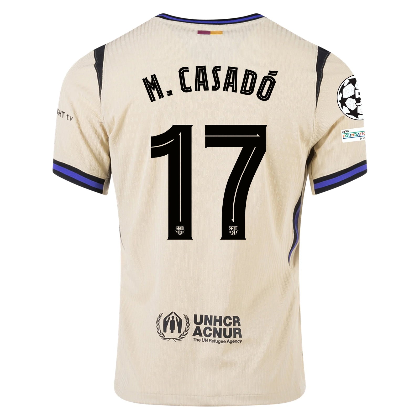 Nike Marc Casado Men's FC Barcelona Authentic Away Jersey w/ Champions League Patches (Team Gold/Persian Violet/Black) | SoccerWearhouse
