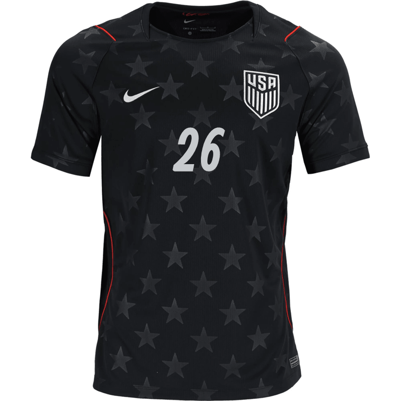 Nike Mens United States Away Alejandro Zendejas Stadium Jersey 2026 (Dark Obsidian/Pure Platinum)