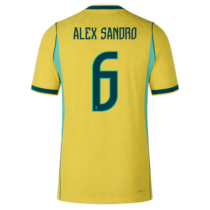 Nike Men's Alex Sandro Match Authentic Home Jersey 2026 (Yellow/Teal) | SoccerWearhouse