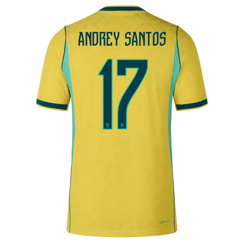 Nike Men's Andrey Santos Match Authentic Home Jersey 2026 (Yellow/Teal) | SoccerWearhouse