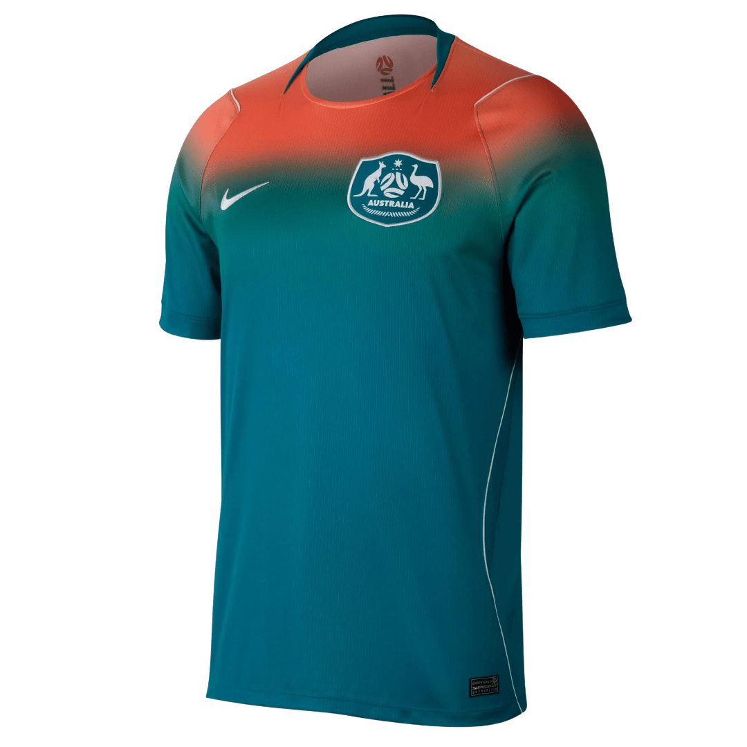 Nike Mens Australia Away Stadium Jersey 2026 (Green/Orange) | SoccerWearhouse