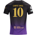 Nike Mens Barcelona Lamine Yamal Away Jersey w/ Champions League Patches 26/27 (Purple/Metallic Gold)