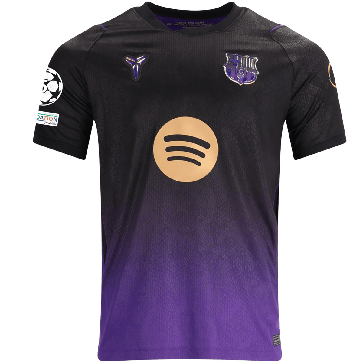 Nike Mens Barcelona Lamine Yamal Away Jersey w/ Champions League Patches 26/27 (Purple/Metallic Gold) | SoccerWearhouse