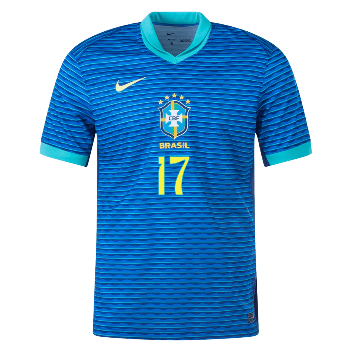 Nike Mens Brazil Bruno Guimarães Away Jersey 24/25 (Soar/Dynamic Yellow) | SoccerWearhouse