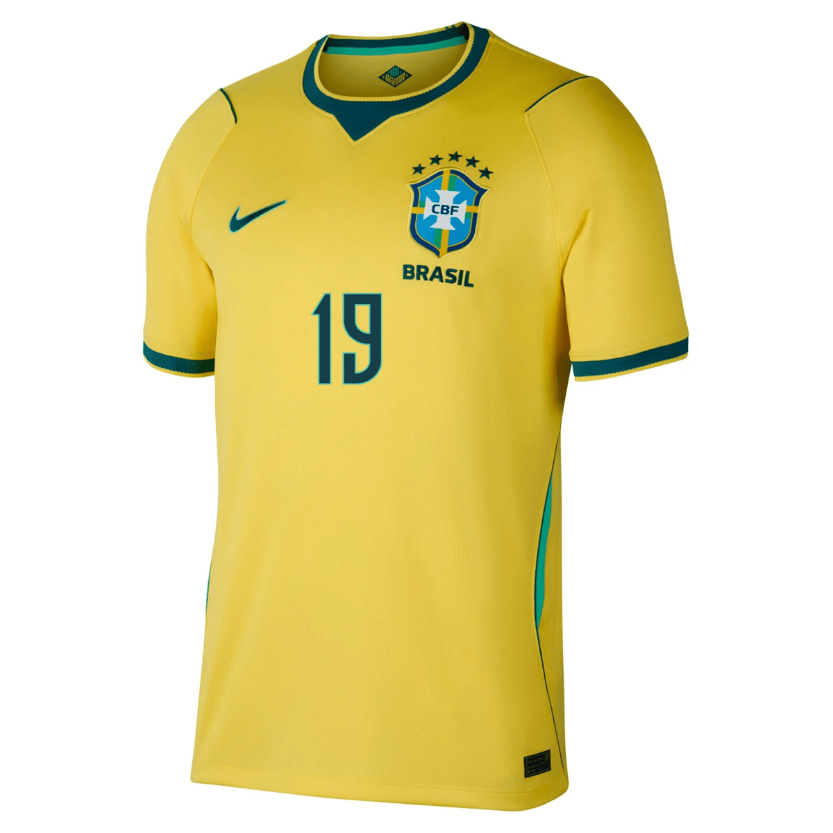 Nike Men's Brazil Endrick Home Stadium Jersey 2026 (Canary/Teal) | SoccerWearhouse