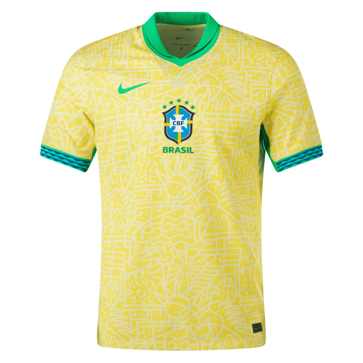 Nike Mens Brazil Home Jersey 24/25 (Dynamic Yellow/Lemon Chiffon/Green Spark) | SoccerWearhouse