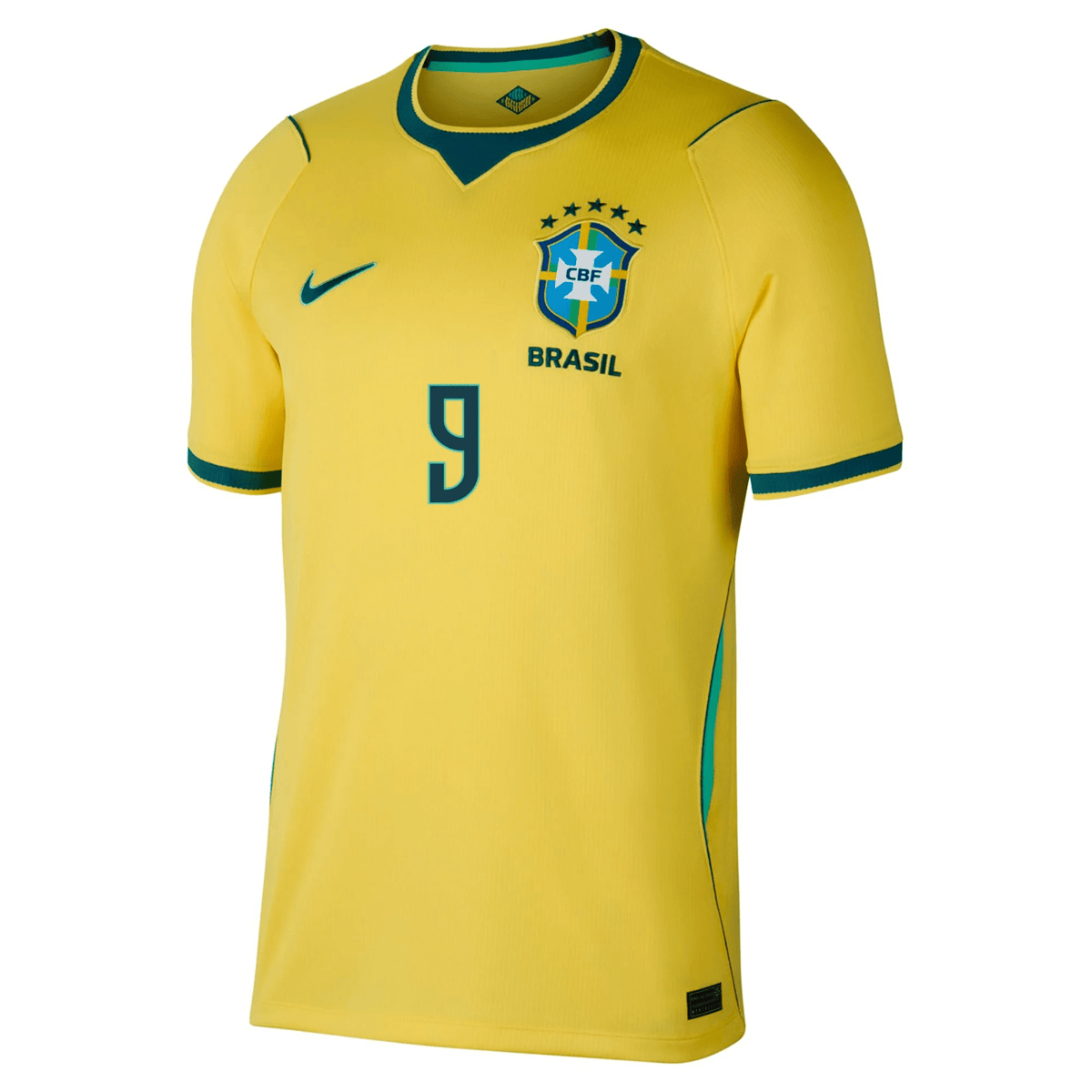 Nike Men's Brazil Ronaldo Home Stadium Jersey 2026 (Canary/Teal) | SoccerWearhouse