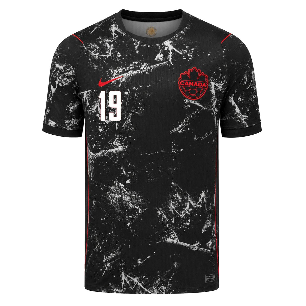 Nike Mens Canada Alfonso Davies Away Stadium Jersey 2026 (Black/Red) | SoccerWearhouse