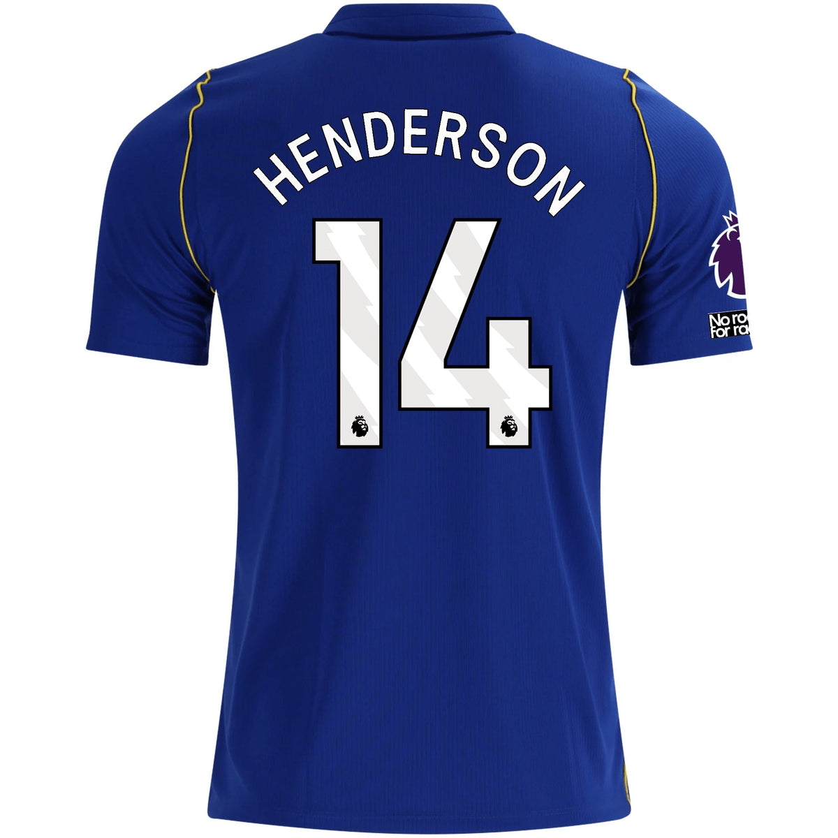 Nike Mens Chelsea FC Jordan Henderson Home Jersey w/ EPL + No Room For Racism + Club World Cup Champion Patches 26/27 (Bright Royal/Gold) | SoccerWearhouse