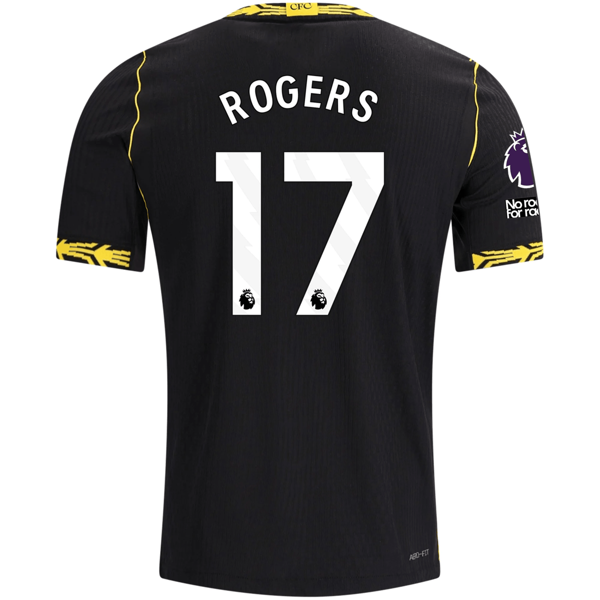Nike Mens Chelsea Morgan Rogers Match Authentic Away Jersey w/ EPL + No Room For Racism + Club World Cup Patches 26/27 (Black/Gold) | SoccerWearhouse