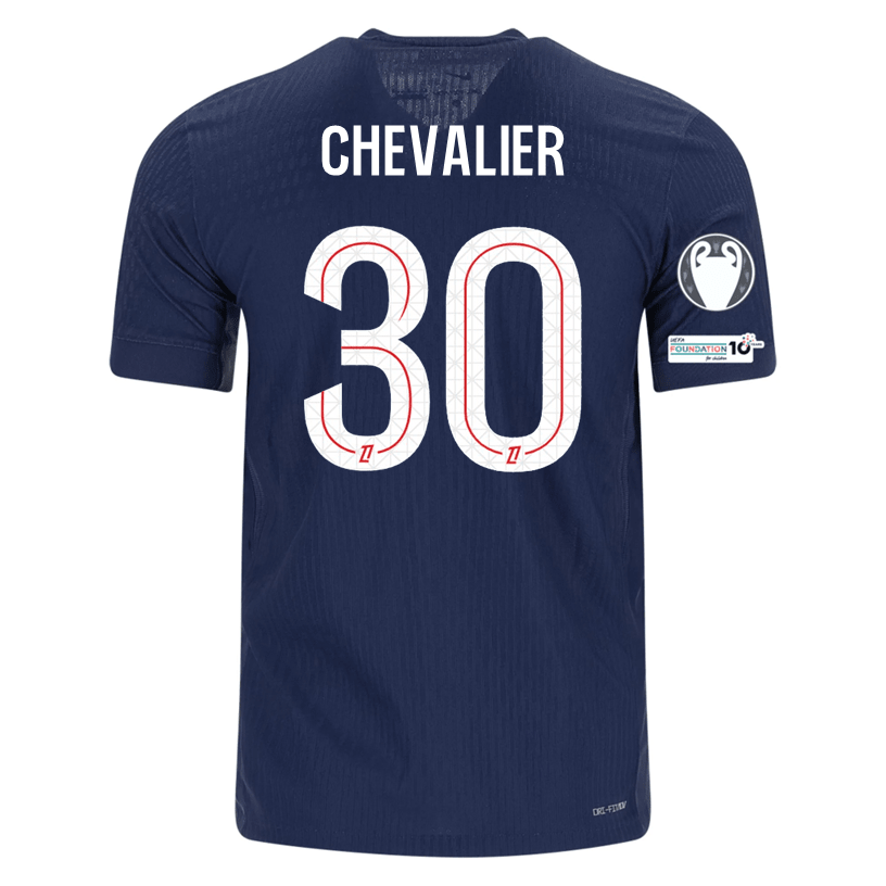 Nike Men's Chevalier Paris Saint - Germain Authentic Home Jersey 25/26 w/ Champions League Patches (Navy) | SoccerWearhouse