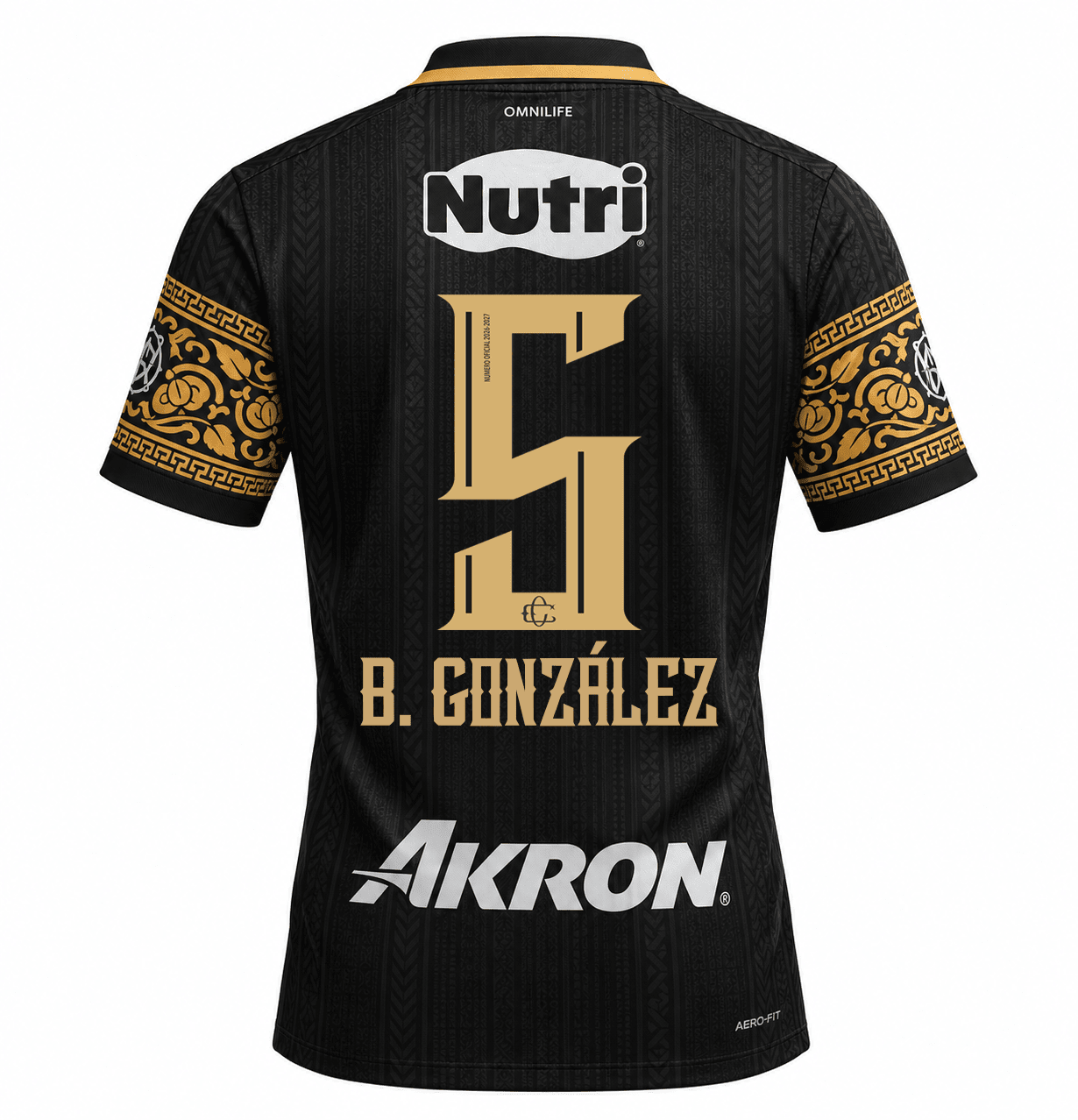 Nike Men's Chivas Guadalajara Bryan González Match Authentic Third Jersey 26/27 (Black/Truly Gold) | SoccerWearhouse