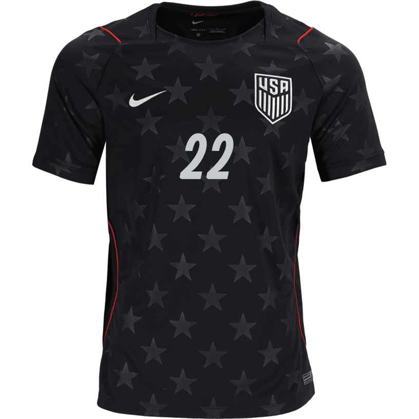 Nike Mens De la Torre United States Away Stadium Jersey 2026 (Dark Obsidian/Pure Platinum) | SoccerWearhouse